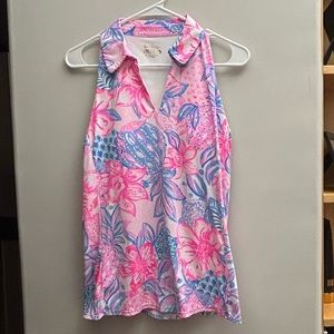 Lily Pulitzer Luxletic Sleeveless Polo Top